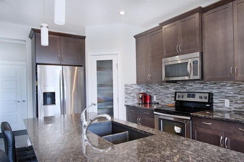 193 Redstone Common Ne, Calgary, AB - Indoor Photo Showing Kitchen With Stainless Steel Kitchen With Double Sink With Upgraded Kitchen