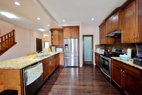 18 Redstone Manor Ne, Calgary, AB - Indoor Photo Showing Kitchen With Double Sink With Upgraded Kitchen