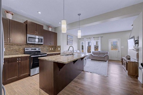 80 Chaparral Valley Crescent Se, Calgary, AB - Indoor Photo Showing Kitchen With Stainless Steel Kitchen With Upgraded Kitchen