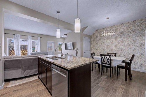 80 Chaparral Valley Crescent Se, Calgary, AB - Indoor Photo Showing Kitchen With Double Sink