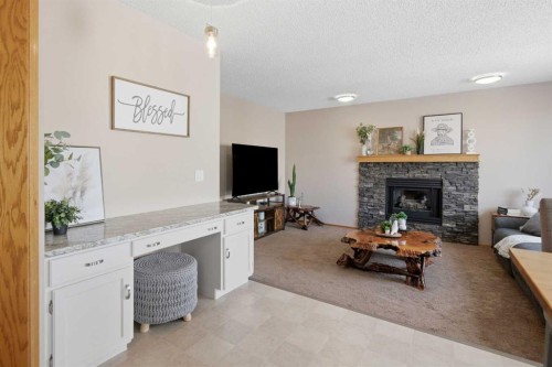 88 Sunmeadows Road Se, Calgary, AB - Indoor Photo Showing Living Room With Fireplace