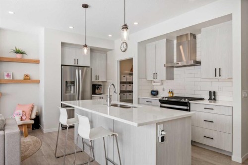 234 Magnolia Way Se, Calgary, AB - Indoor Photo Showing Kitchen With Stainless Steel Kitchen With Double Sink With Upgraded Kitchen