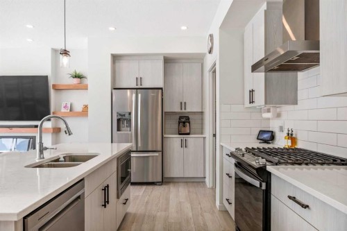 234 Magnolia Way Se, Calgary, AB - Indoor Photo Showing Kitchen With Stainless Steel Kitchen With Double Sink With Upgraded Kitchen