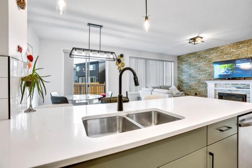 353 Walcrest View Se, Calgary, AB - Indoor Photo Showing Kitchen With Double Sink