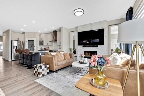 3675 Cornerstone Boulevard Ne, Calgary, AB - Indoor With Fireplace