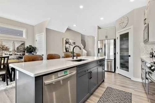 3675 Cornerstone Boulevard Ne, Calgary, AB - Indoor Photo Showing Kitchen With Stainless Steel Kitchen With Upgraded Kitchen