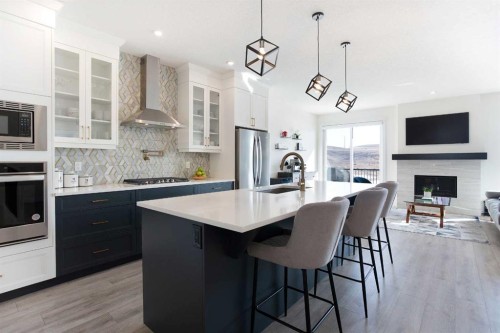 152 Cranbrook Gardens Se, Calgary, AB - Indoor Photo Showing Kitchen With Upgraded Kitchen