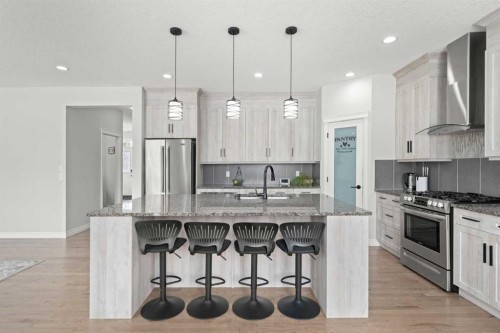 44 Cimarron Springs Circle, Okotoks, AB - Indoor Photo Showing Kitchen With Stainless Steel Kitchen With Upgraded Kitchen