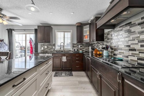 217 Bayside Place Sw, Airdrie, AB - Indoor Photo Showing Kitchen With Upgraded Kitchen