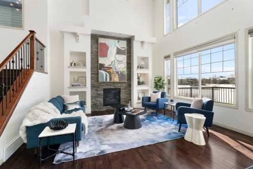 44 Cougar Ridge Green, Calgary, AB - Indoor Photo Showing Other Room With Fireplace