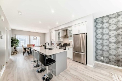 220 Cornerstone Grove Ne, Calgary, AB - Indoor Photo Showing Kitchen With Upgraded Kitchen