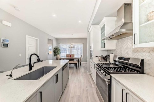 220 Cornerstone Grove Ne, Calgary, AB - Indoor Photo Showing Kitchen With Upgraded Kitchen