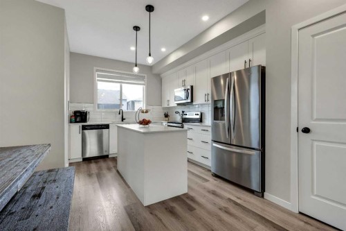 46 Creekstone Path Sw, Calgary, AB - Indoor Photo Showing Kitchen With Stainless Steel Kitchen With Upgraded Kitchen