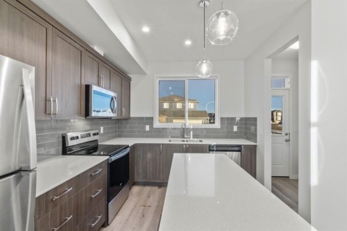 98 Cornerstone Link Ne, Calgary, AB - Indoor Photo Showing Kitchen With Upgraded Kitchen