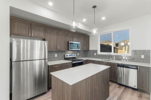 98 Cornerstone Link Ne, Calgary, AB - Indoor Photo Showing Kitchen With Upgraded Kitchen