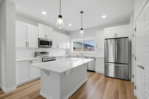 311 Wolf Creek Way Se, Calgary, AB - Indoor Photo Showing Kitchen With Stainless Steel Kitchen With Upgraded Kitchen