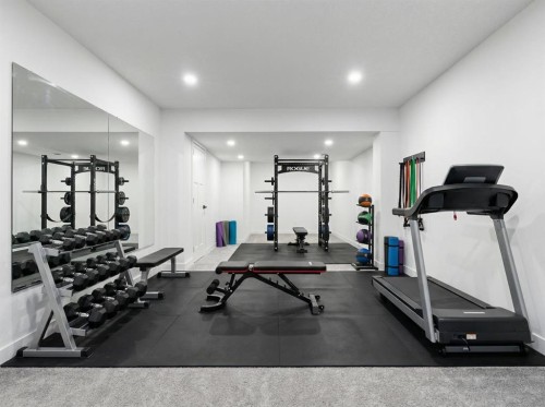 103 Oakmere Green, Chestermere, AB - Indoor Photo Showing Gym Room