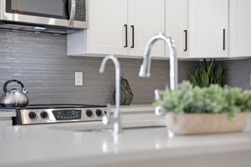 103 Oakmere Green, Chestermere, AB - Indoor Photo Showing Kitchen With Upgraded Kitchen