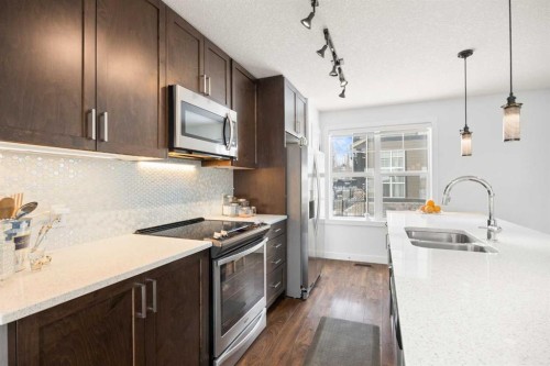 111 Evanscrest Gardens Nw, Calgary, AB - Indoor Photo Showing Kitchen With Double Sink With Upgraded Kitchen