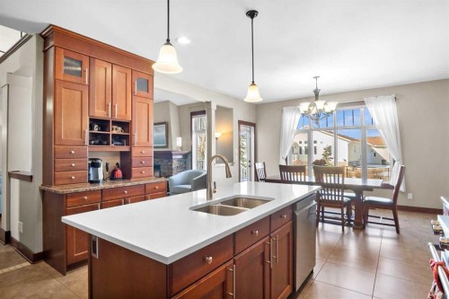 5939 Park Meadows Crescent, Olds, AB - Indoor Photo Showing Kitchen With Double Sink