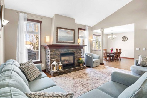 5939 Park Meadows Crescent, Olds, AB - Indoor Photo Showing Living Room With Fireplace