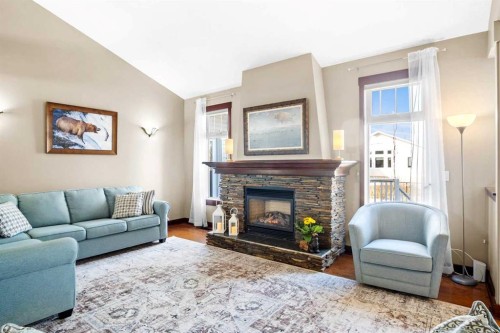 5939 Park Meadows Crescent, Olds, AB - Indoor Photo Showing Living Room With Fireplace