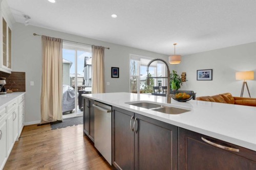 2052 Brightoncrest Green Se, Calgary, AB - Indoor Photo Showing Kitchen With Double Sink