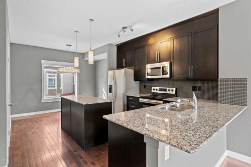 410 Skyview Point Place Ne, Calgary, AB - Indoor Photo Showing Kitchen With Stainless Steel Kitchen With Double Sink With Upgraded Kitchen