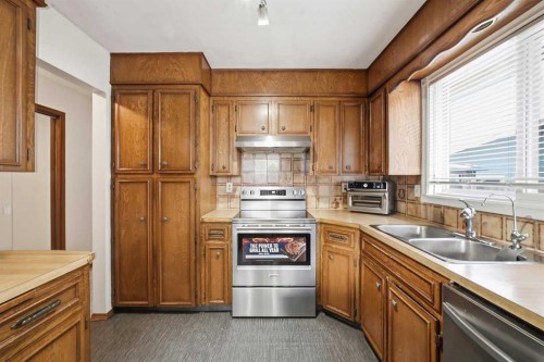 488 Templevale Drive Ne, Calgary, AB - Indoor Photo Showing Kitchen With Double Sink