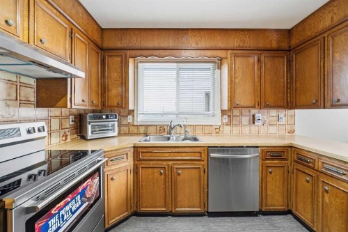 488 Templevale Drive Ne, Calgary, AB - Indoor Photo Showing Kitchen With Double Sink
