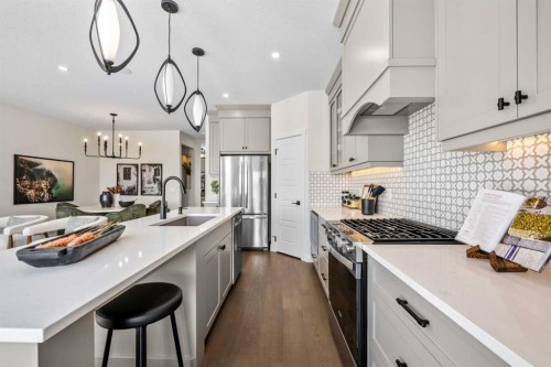 203 Huxland Path Ne, Calgary, AB - Indoor Photo Showing Kitchen With Upgraded Kitchen