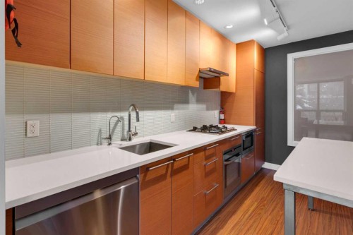 251-222 Riverfront Avenue Sw, Calgary, AB - Indoor Photo Showing Kitchen With Upgraded Kitchen