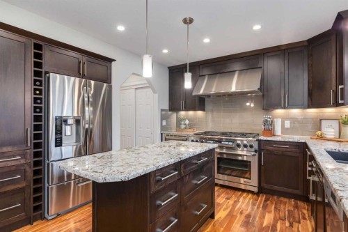 168 West Creek Pond, Chestermere, AB - Indoor Photo Showing Kitchen With Stainless Steel Kitchen With Upgraded Kitchen