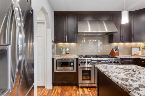 168 West Creek Pond, Chestermere, AB - Indoor Photo Showing Kitchen With Stainless Steel Kitchen With Upgraded Kitchen