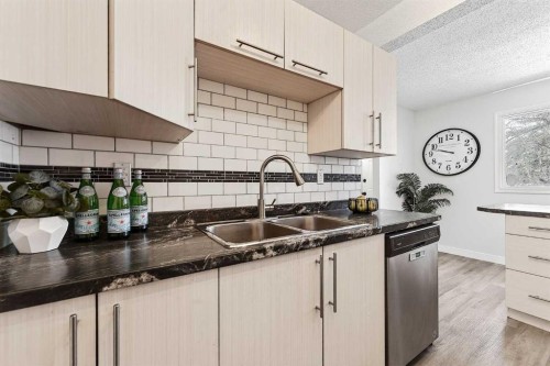 3-6100 4 Avenue Ne, Calgary, AB - Indoor Photo Showing Kitchen With Double Sink