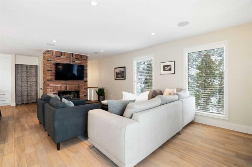 6607 Silver Springs Crescent Nw, Calgary, AB - Indoor Photo Showing Living Room With Fireplace