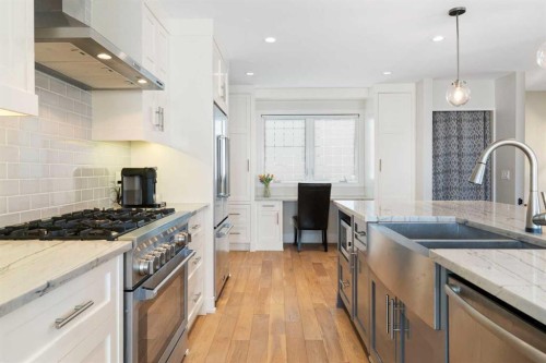 6607 Silver Springs Crescent Nw, Calgary, AB - Indoor Photo Showing Kitchen With Double Sink With Upgraded Kitchen