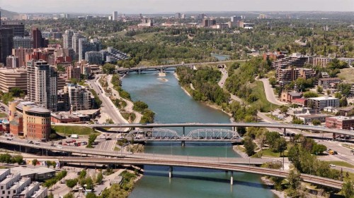 1003-550 Riverfront Avenue Se, Calgary, AB - Outdoor With Body Of Water With View