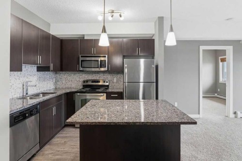 439-23 Millrise Drive Sw, Calgary, AB - Indoor Photo Showing Kitchen With Double Sink With Upgraded Kitchen
