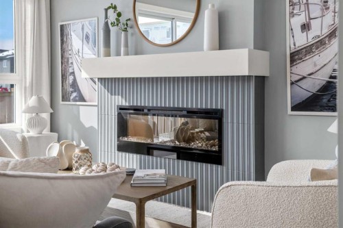 207 Huxland Path Ne, Calgary, AB - Indoor With Fireplace