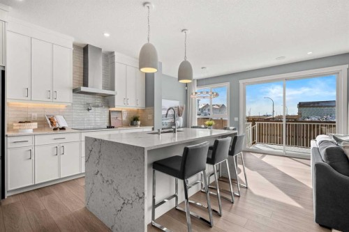 207 Huxland Path Ne, Calgary, AB - Indoor Photo Showing Kitchen With Upgraded Kitchen