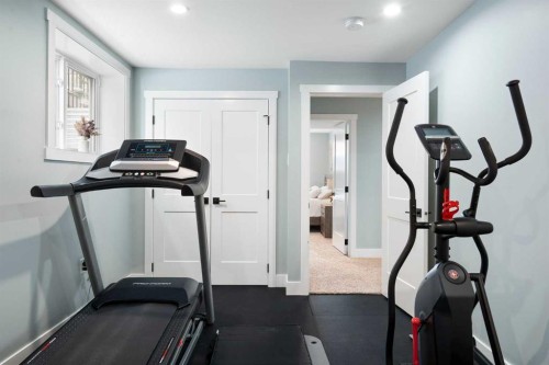 224 Silverview Way Nw, Calgary, AB - Indoor Photo Showing Gym Room