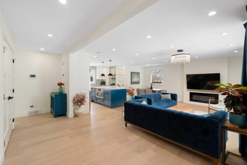 224 Silverview Way Nw, Calgary, AB - Indoor Photo Showing Living Room With Fireplace