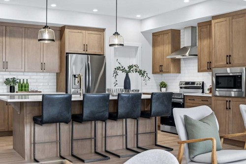 36 Lewiston Common Ne, Calgary, AB - Indoor Photo Showing Kitchen With Stainless Steel Kitchen With Upgraded Kitchen