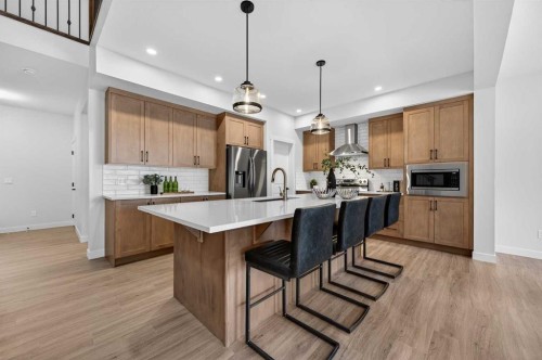 36 Lewiston Common Ne, Calgary, AB - Indoor Photo Showing Kitchen With Stainless Steel Kitchen With Upgraded Kitchen