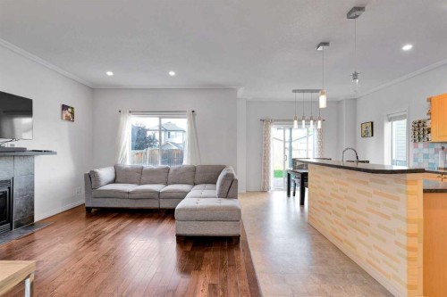 175 Evansmeade Common Nw, Calgary, AB - Indoor Photo Showing Living Room With Fireplace