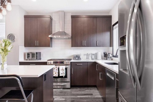 134 Walgrove Drive Se, Calgary, AB - Indoor Photo Showing Kitchen With Stainless Steel Kitchen With Upgraded Kitchen