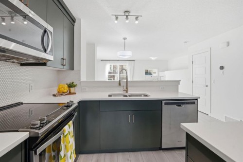 812 Cranbrook Walk Se, Calgary, AB - Indoor Photo Showing Kitchen With Stainless Steel Kitchen With Double Sink With Upgraded Kitchen