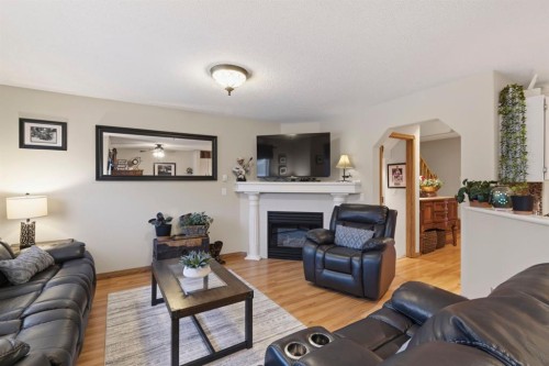 158 Saratoga Close Ne, Calgary, AB - Indoor Photo Showing Living Room With Fireplace