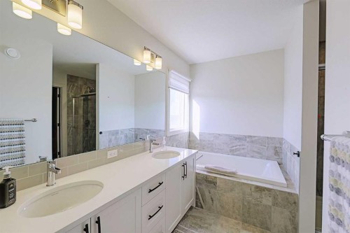 25 Belmont Green Sw, Calgary, AB - Indoor Photo Showing Bathroom